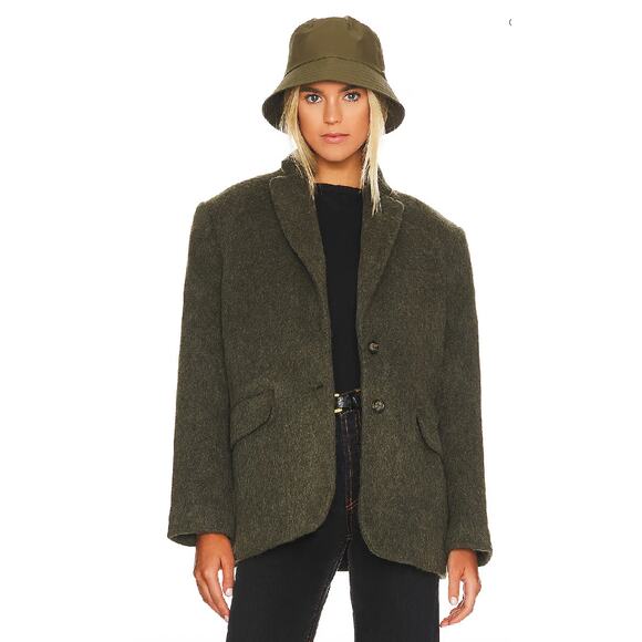Anine Bing Quinn Blazer Dark Army Green Size L - Picture 1 of 7